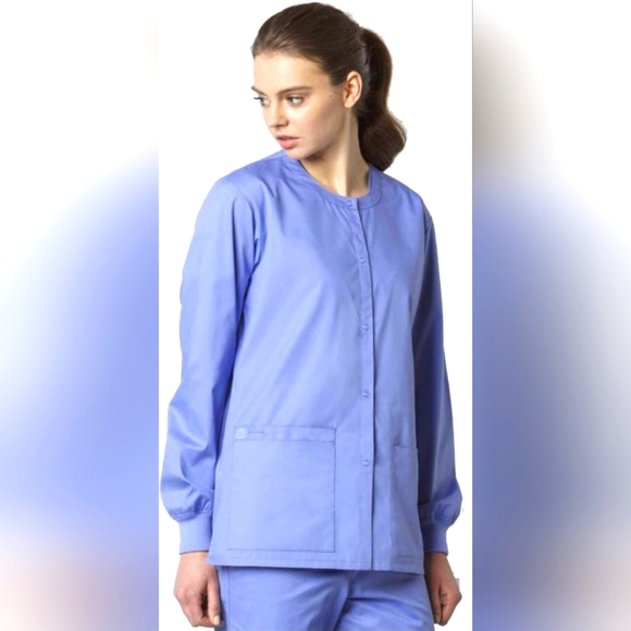 WonderWork 800A Unisex Snap Front Scub Jacket. Ceil Blue. Size XS. NWT (A18) - Picture 1 of 8